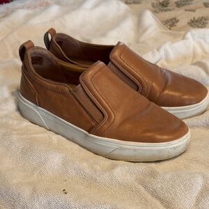 Women’s Slip-On Leather Sneakers in Brown
